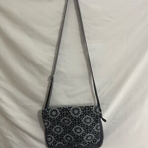 Vera Bradley Charcoal Medallions Black and Gray Crossbody Front Flap Bag